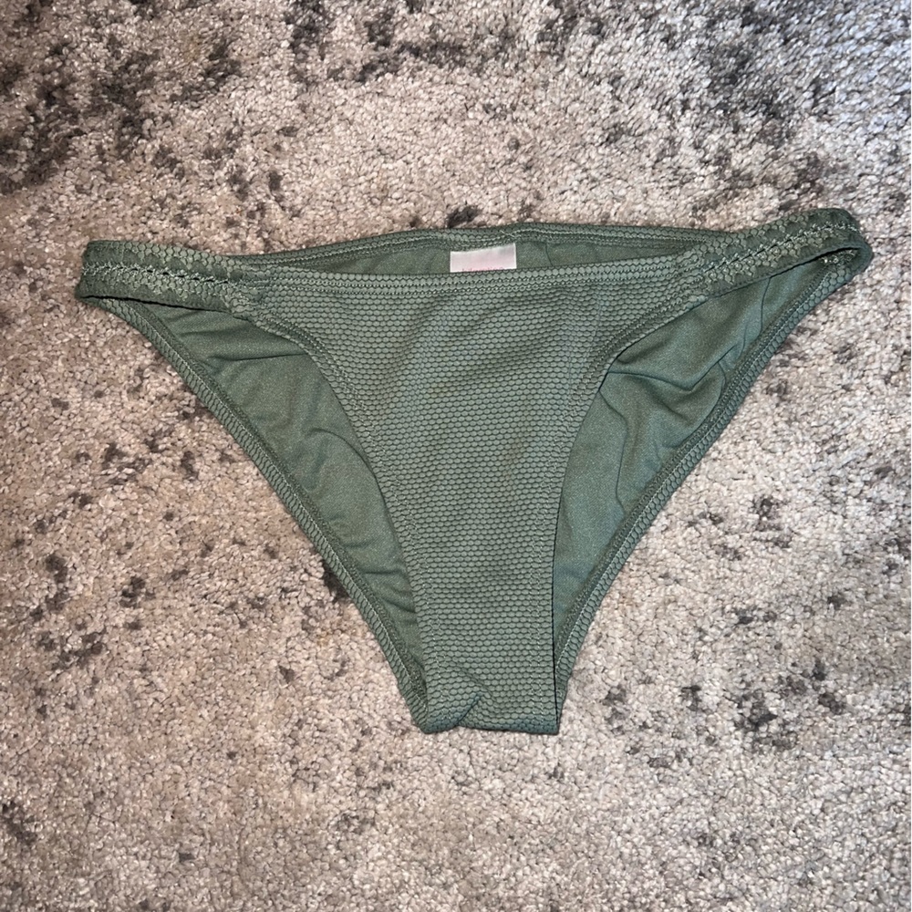 Sage/olive green medium coverage bikini bottom, never worn